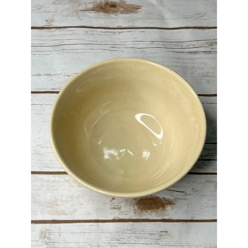 Gibson Cereal Bowl Cream Blue Rooster Farmhouse Ribbed Stoneware 6in
